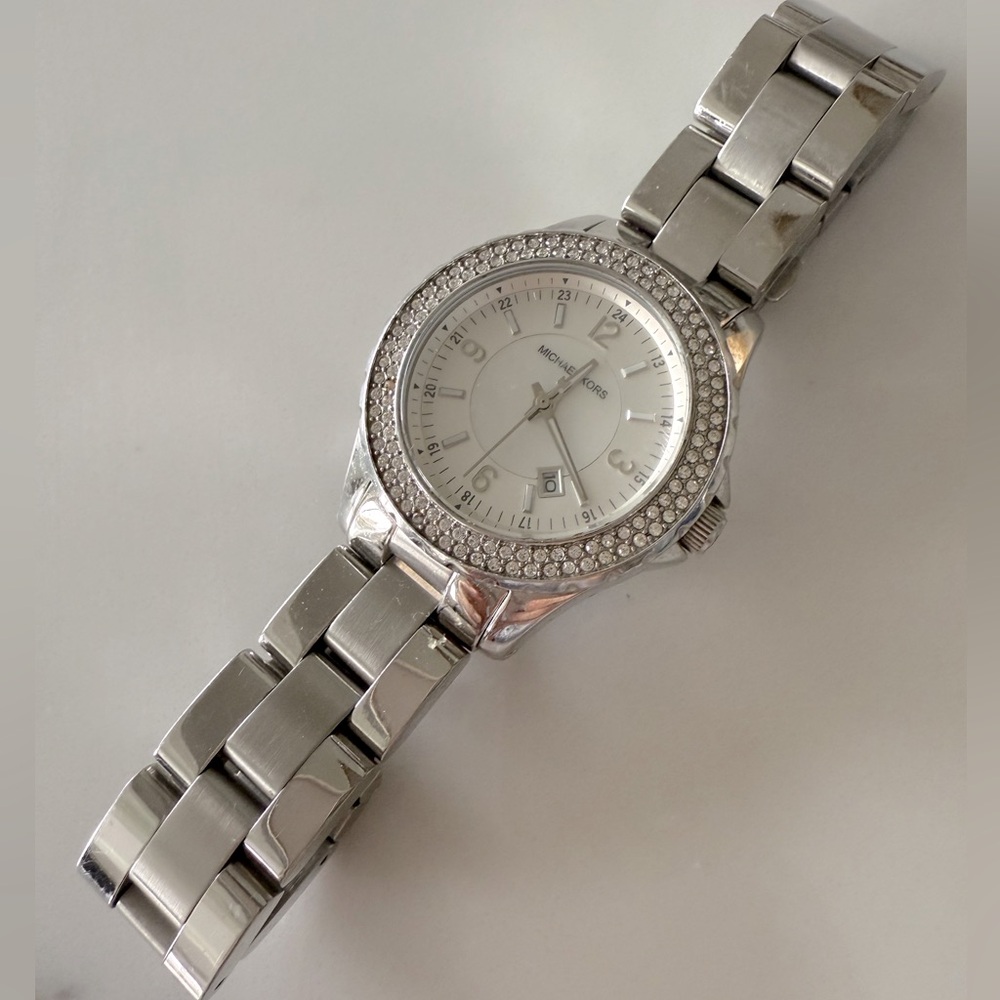 Women’s Michael Kors Madison Silver Rhinestone Face Watch